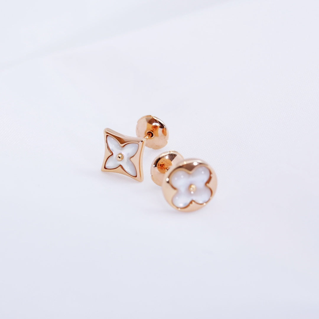 ¡®Lumi¡¯STAR AND SUN PINK GOLD MOP STUD EARRINGS