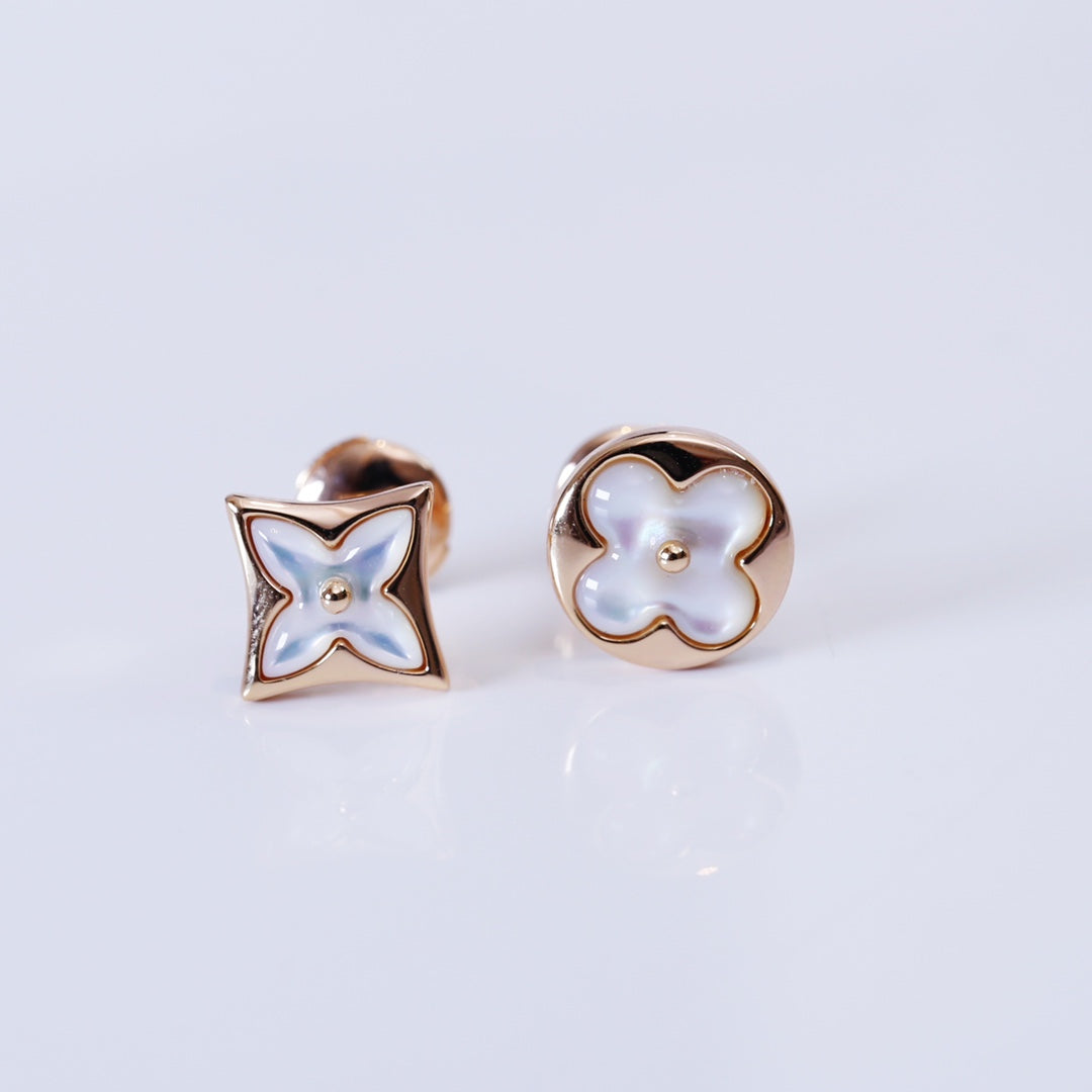 ¡®Lumi¡¯STAR AND SUN PINK GOLD MOP STUD EARRINGS