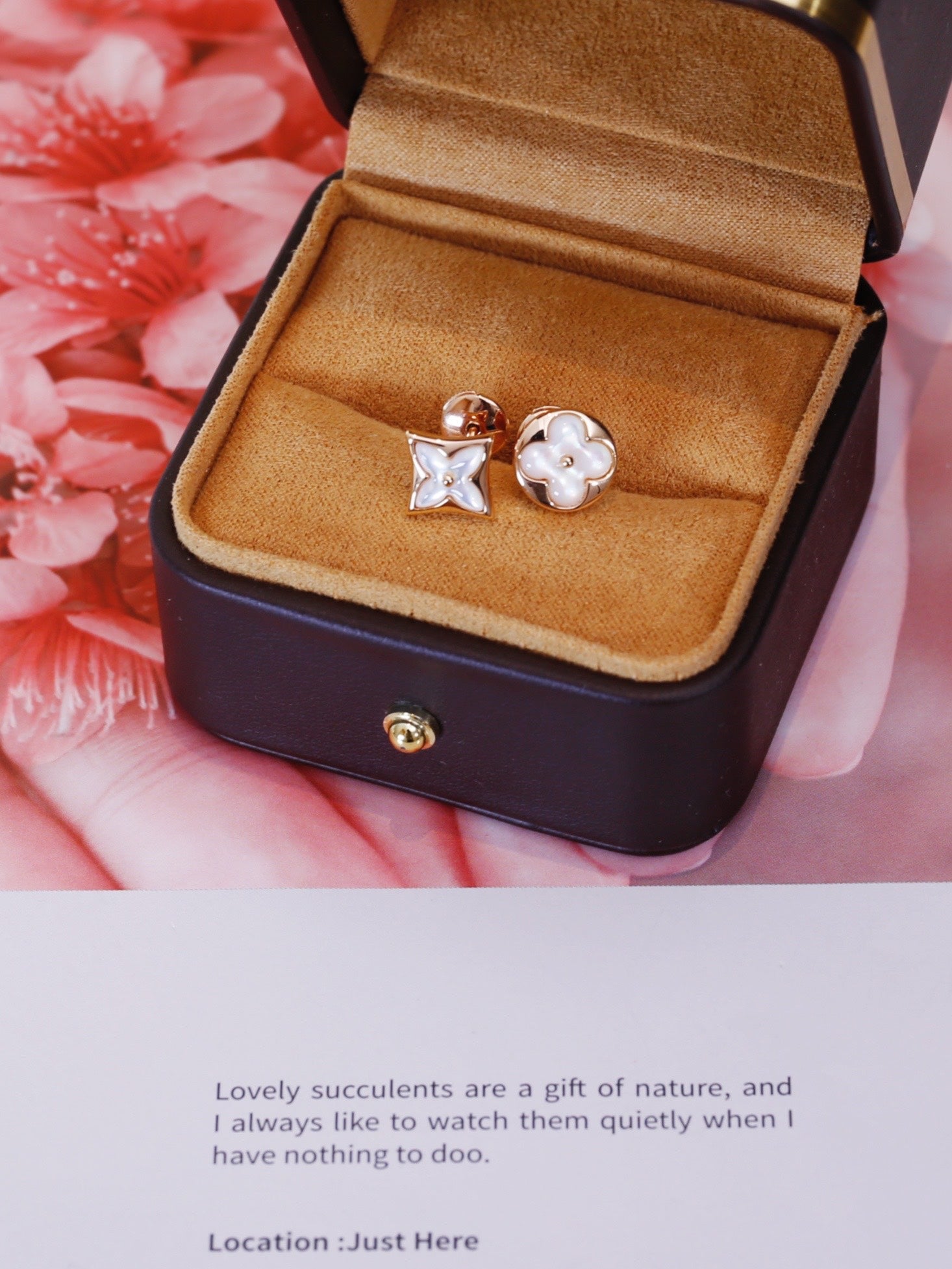 ¡®Lumi¡¯STAR AND SUN PINK GOLD MOP STUD EARRINGS