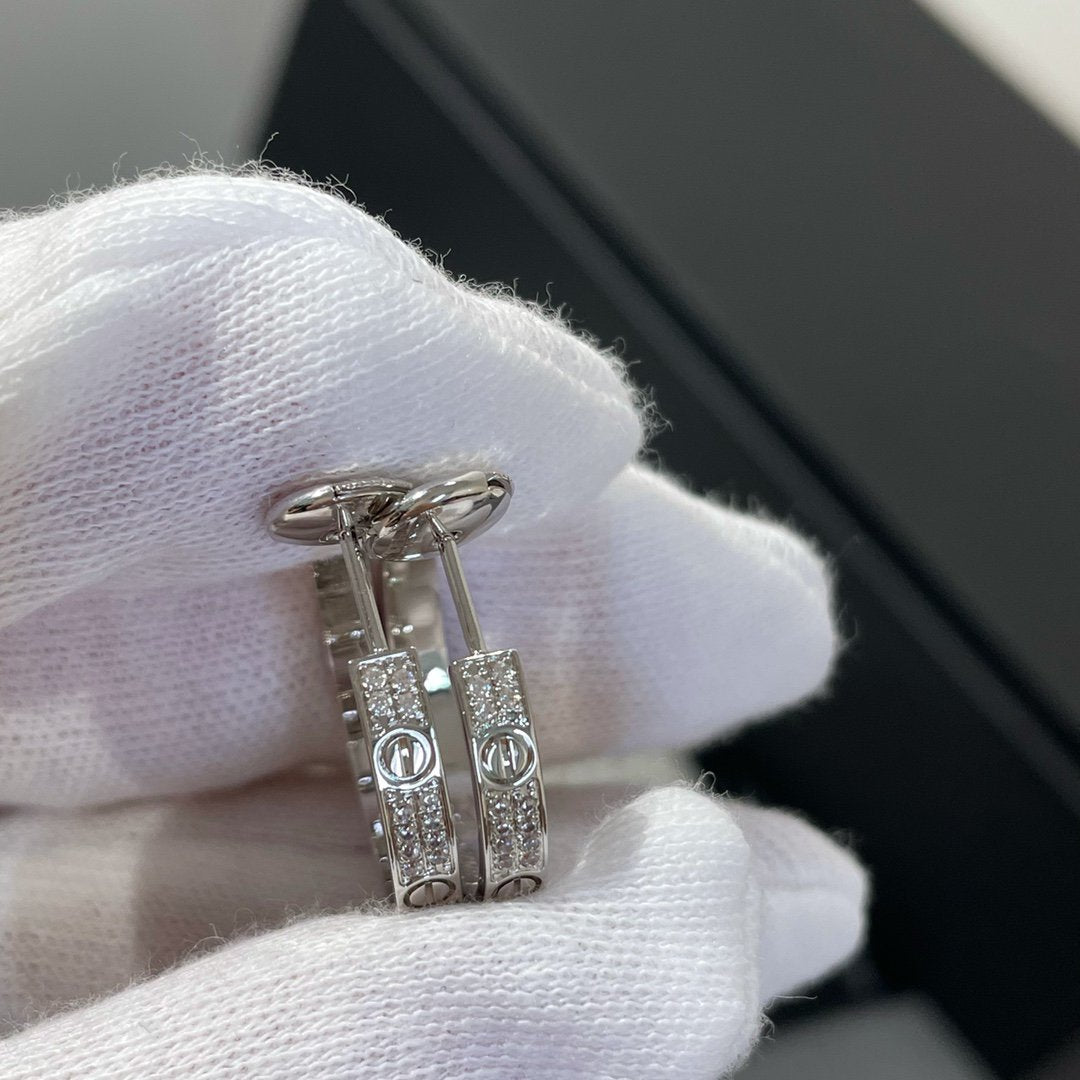 ¡®Lumi¡¯LOVE DIAMOND SILVER HOOP EARRINGS