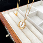 [Imperial Jewelrys]LUCKY MOVE MOP PINK GOLD NECKLACE