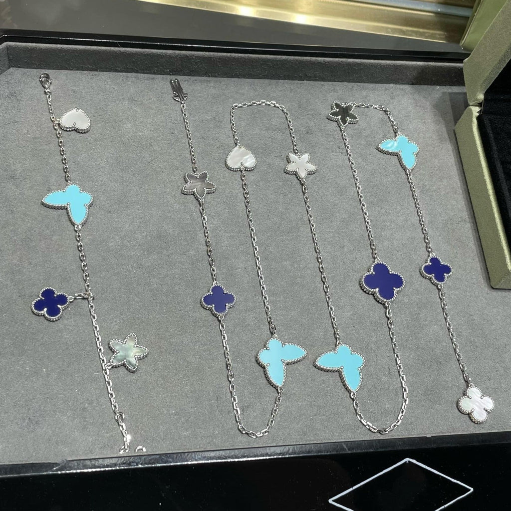¡®Lumi¡¯LUCKY CLOVER SILVER 11 MOTIF NECKLACE