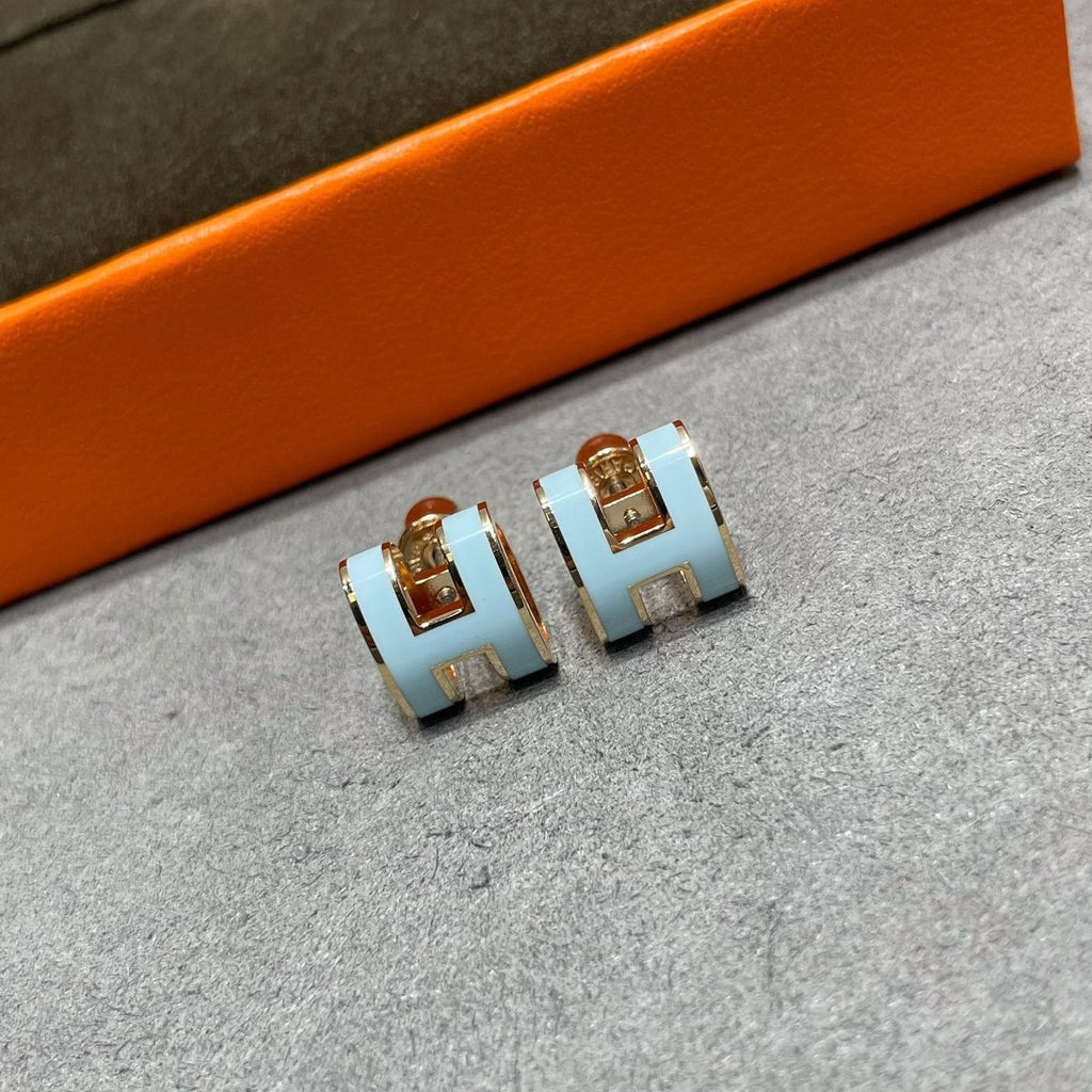 ¡®Lumi¡¯POP H SKY BLUE STUD EARRINGS