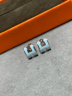 ¡®Lumi¡¯POP H SKY BLUE STUD EARRINGS