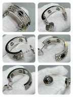 ¡®Lumi¡¯LOVE CERAMIC DIAMOND PAVED SILVER EARRINGS