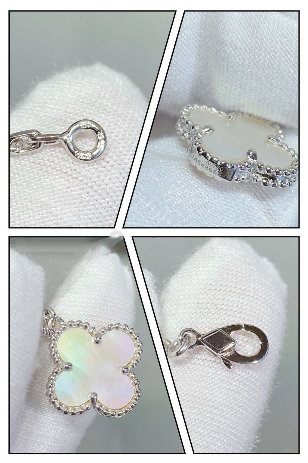 ¡®Lumi¡¯CLOVER 5 MOTIF WHITE MOP SILVER BRACELET