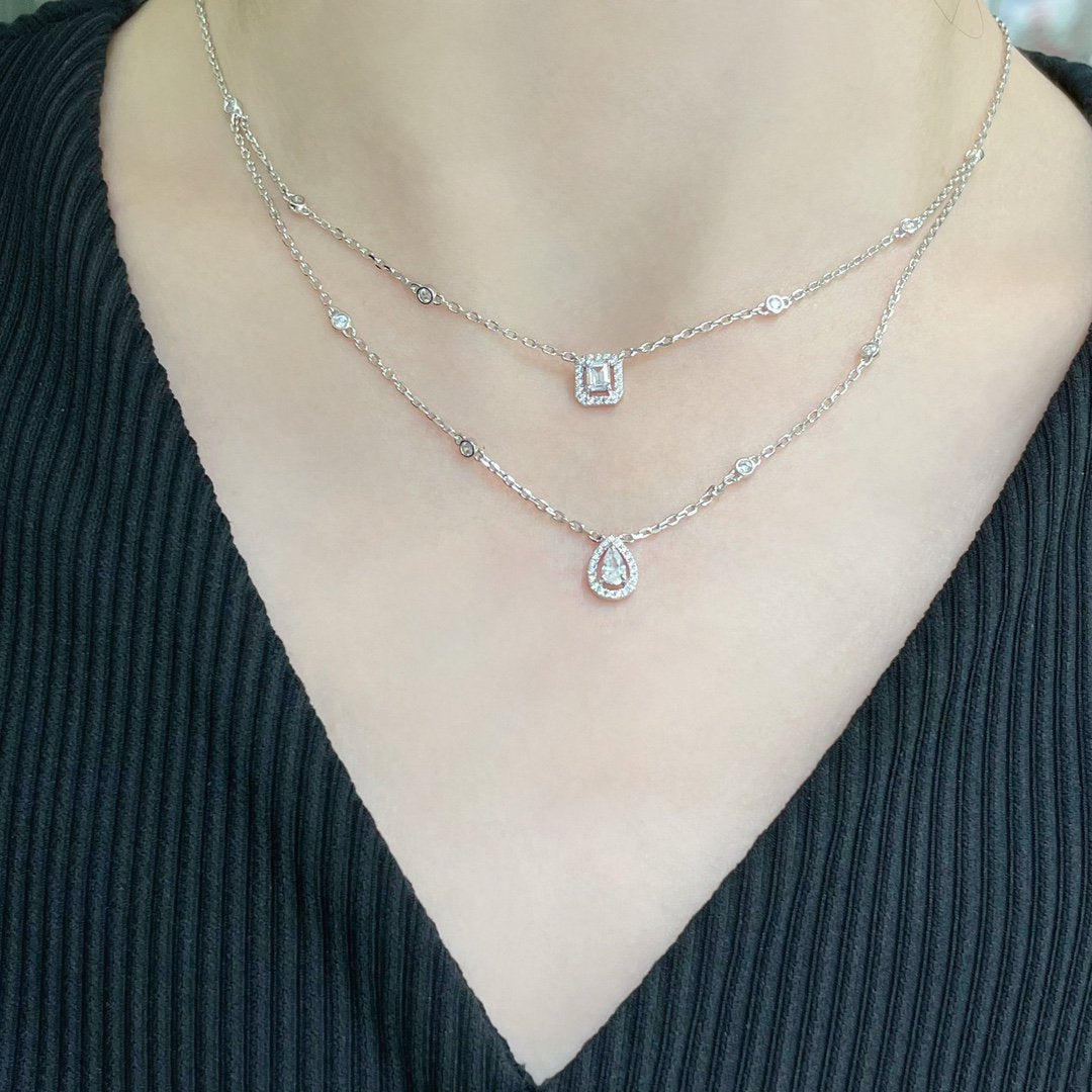 [Imperial Jewelrys]MY TWIN 2 ROW DIAMOND NECKLACE