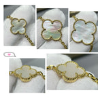 ¡®Lumi¡¯CLOVER 16 MOTIF WHITE MOP GOLD NECKLACE
