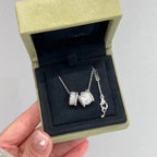 ¡®Lumi¡¯PERLEE DOUBLE PENDANT SILVER DIAMOND NECKLACE