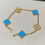 [Lumi]New  CLOVER 5 MOTIF BLUE AGATE BRACELET COLLECTION