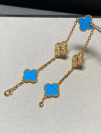 [Lumi jewelry] CLOVER 5 MOTIF BLUE AGATE BRACELET COLLECTION
