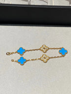 [Lumi]New  CLOVER 5 MOTIF BLUE AGATE BRACELET COLLECTION