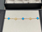 [Lumi jewelry] CLOVER 5 MOTIF BLUE AGATE BRACELET COLLECTION
