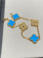 [Lumi]New  CLOVER 5 MOTIF BLUE AGATE BRACELET COLLECTION