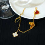 ¡®Lumi¡¯LUCKY SPRING 5 MOTIF GOLD BRACELET
