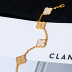 [Lumi jewelry]CLOVER WHITE PEARL MOP 5 MOTIF BRACELET COLLECTION