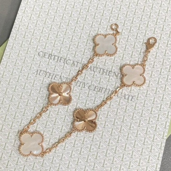 [Lumi]New CLOVER WHITE PEARL MOP 5 MOTIF BRACELET COLLECTION