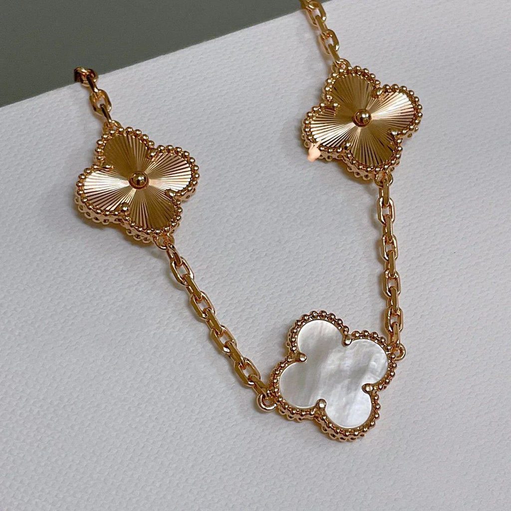 [Lumi]New CLOVER WHITE PEARL MOP 5 MOTIF BRACELET COLLECTION