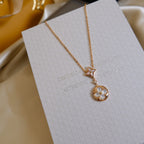 ¡®Lumi¡¯STAR AND SUN WHITE MOP 2 MOTIF PINK GOLD NECKLACE