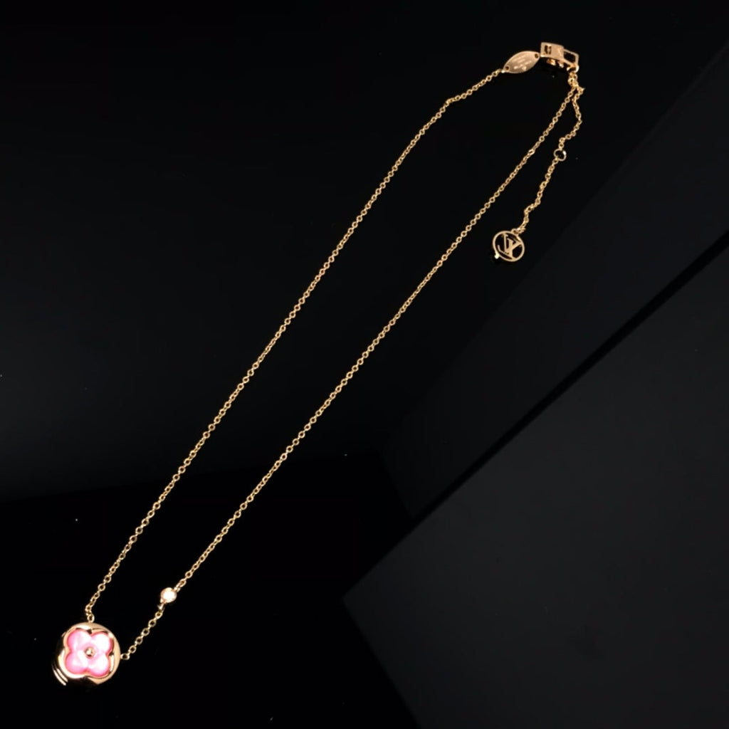 ¡®Lumi¡¯COLOR BLOSSOM PINK MOP SUN GOLD NECKLACE