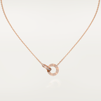 ¡®Lumi¡¯LOVE 7.6MM NECKLACE ROSE GOLD AND SILVER  FULL DIAMOND