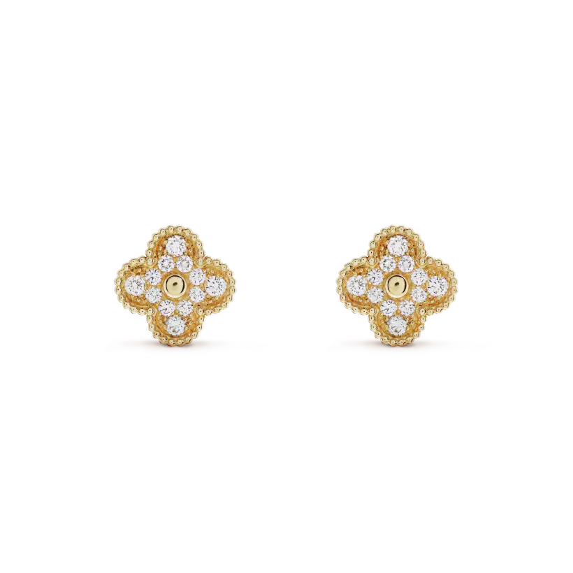 ¡®Lumi¡¯CLOVER MEDIUM 1 MOTIFS FUll DIAMOND EARRINGS