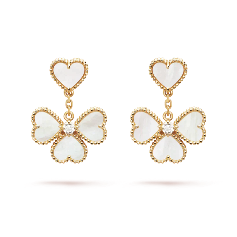 ¡®Lumi¡¯CLOVER SWEET WHITE MOP EARRINGS