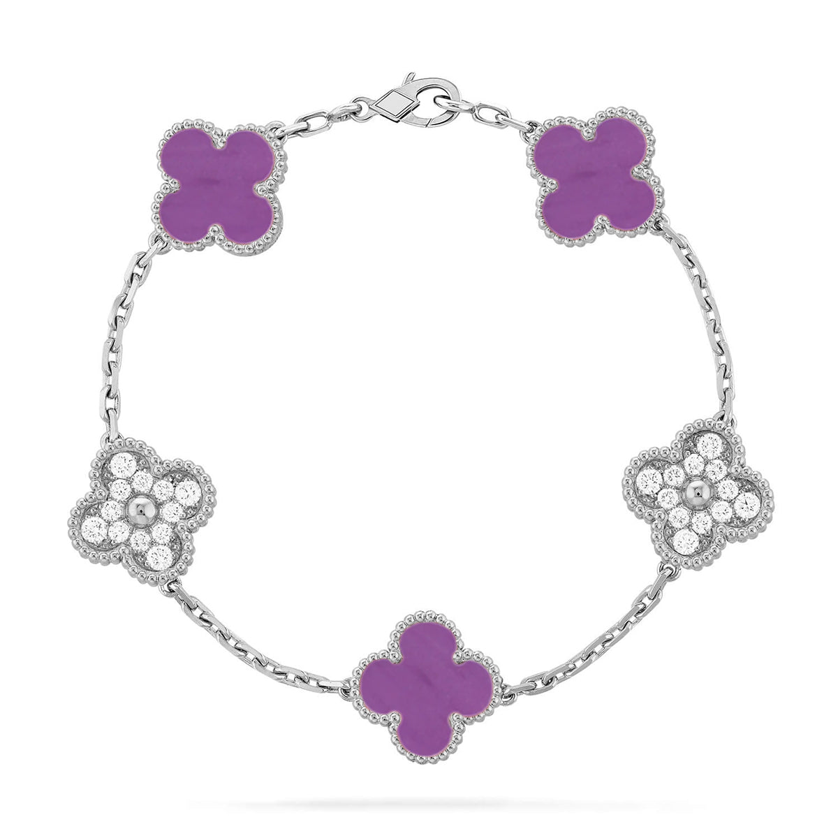 [Lumi jewelry] CLOVER 5 MOTIF VIOLET BRACELET COLLECTION