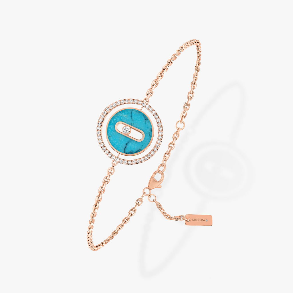 [Imperial Jewelrys]LUCKY MOVE TURQUOISE PINK GOLD DIAMOND BRACELET