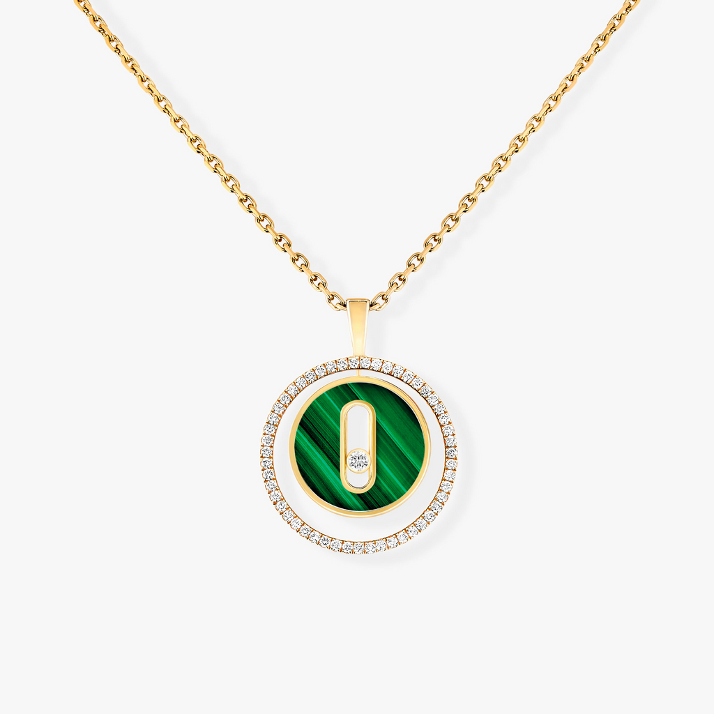 [Imperial Jewelrys]LUCKY MOVE 1 DIAMOND MALACHITE GOLD DIAMOND NECKLACE
