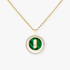 [Imperial Jewelrys]LUCKY MOVE 1 DIAMOND MALACHITE GOLD DIAMOND NECKLACE