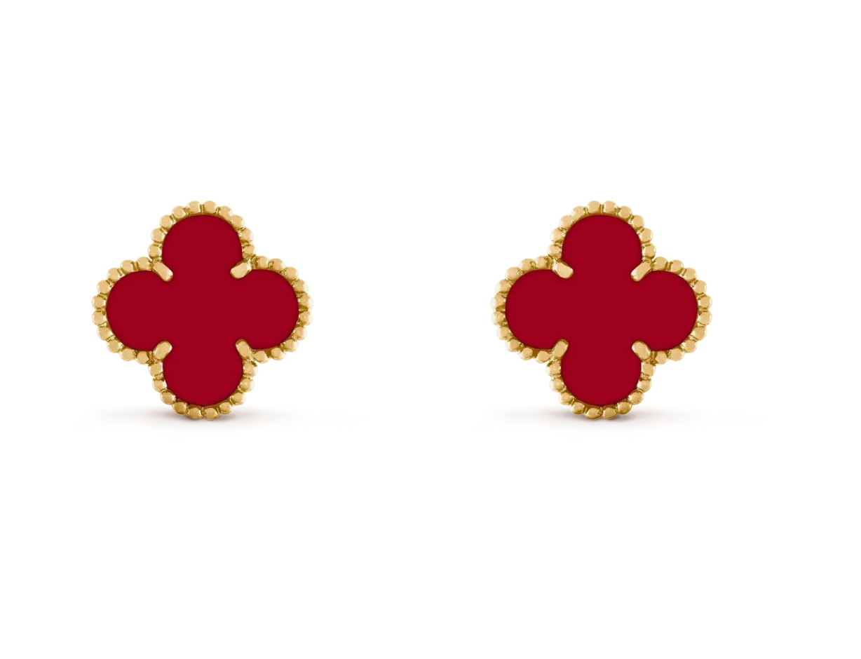 [Lumi] CLOVER 20MM RED AGATE EARRINGS