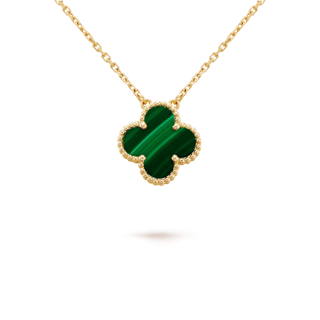¡®Lumi¡¯CLOVER 15MM MALACHITE SINGLE FLOWER  NECKLACE