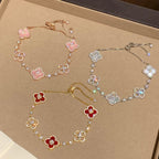 ¡®Lumi¡¯CLOVER 5 MOTIF PINK BLUE RED WHITE BRACELET
