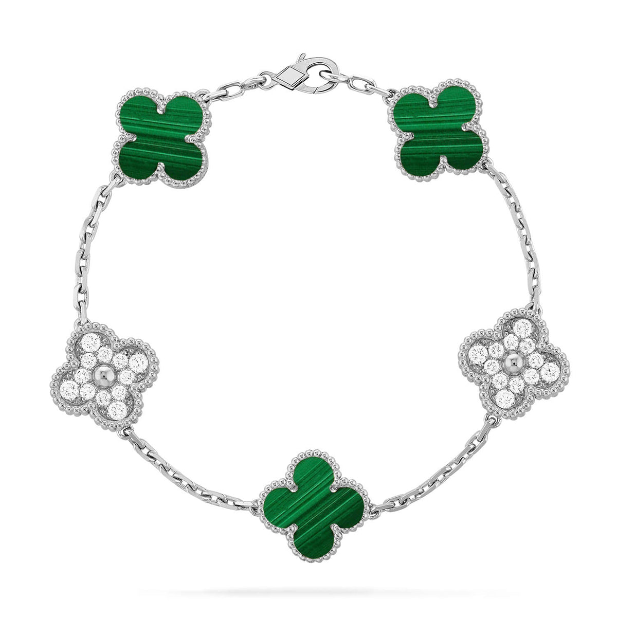 [Lumi]New  CLOVER 5 MOTIF MALACHITE BRACELET COLLECTION