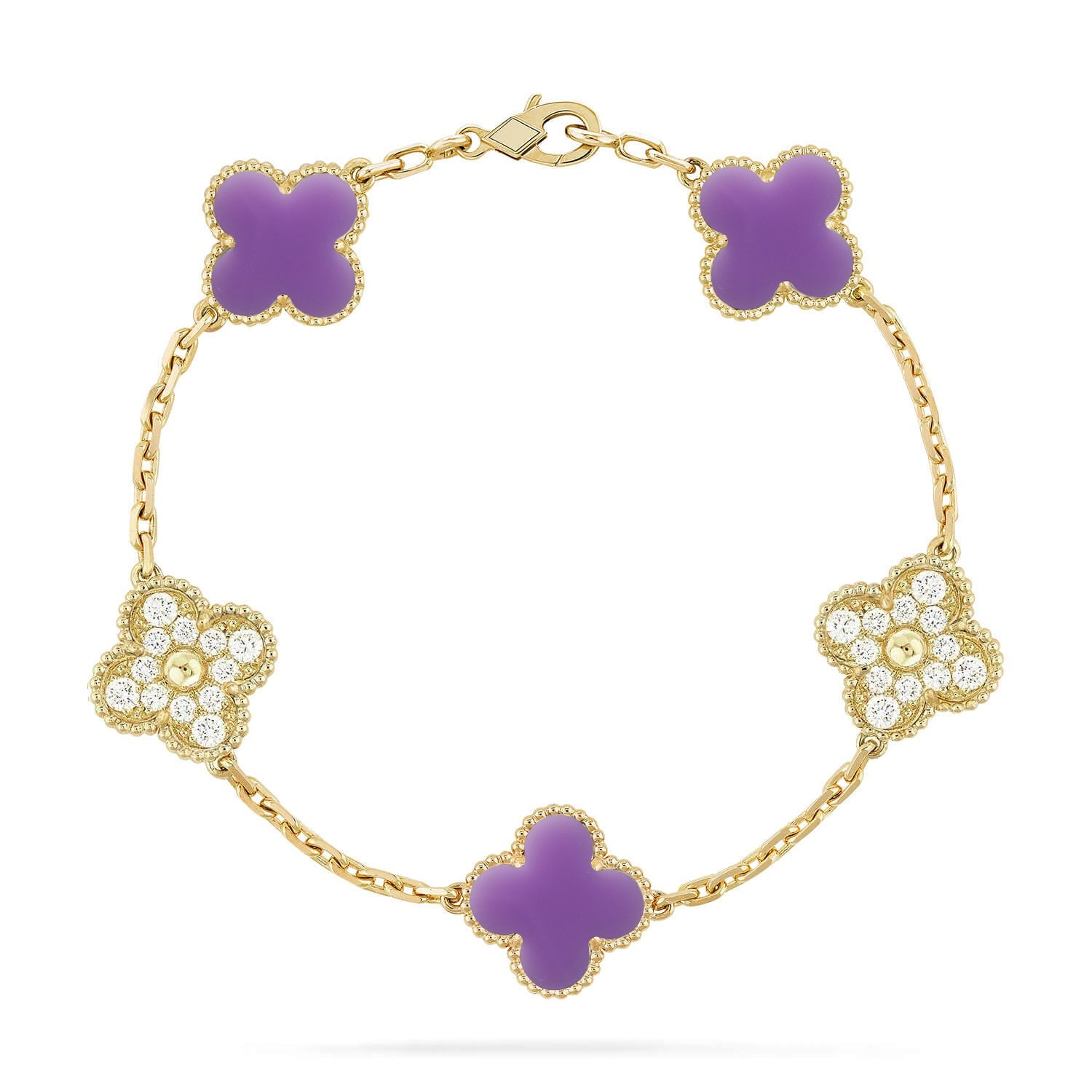 [Lumi jewelry]CLOVER 5 MOTIF LIGHT PURPLE BRACELET COLLECTION