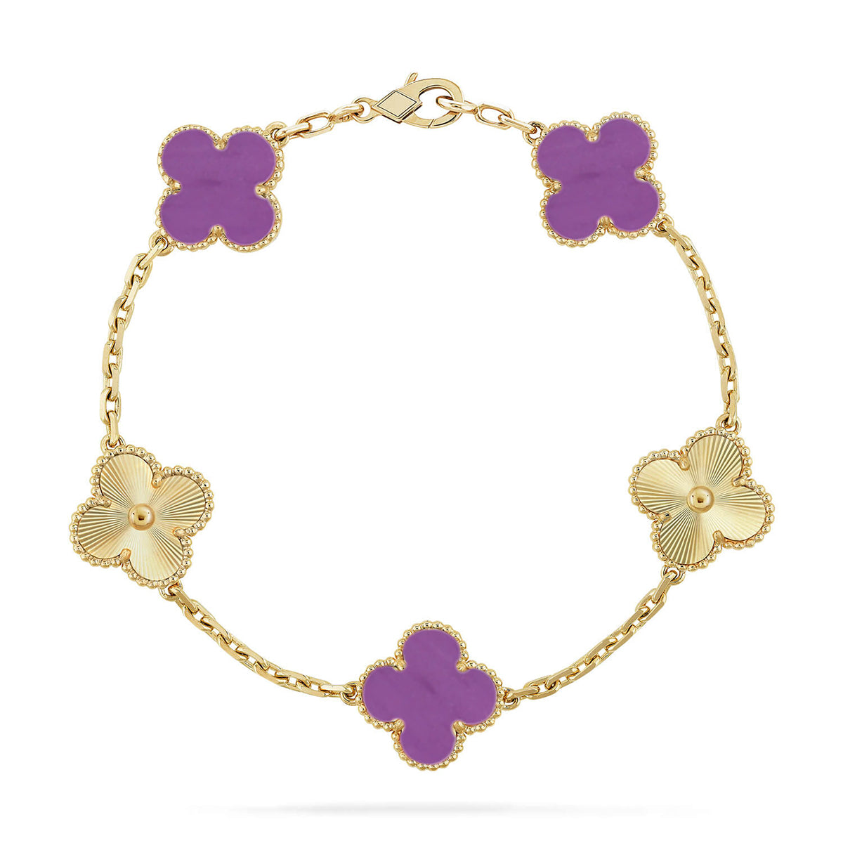 [Lumi jewelry] CLOVER 5 MOTIF VIOLET BRACELET COLLECTION