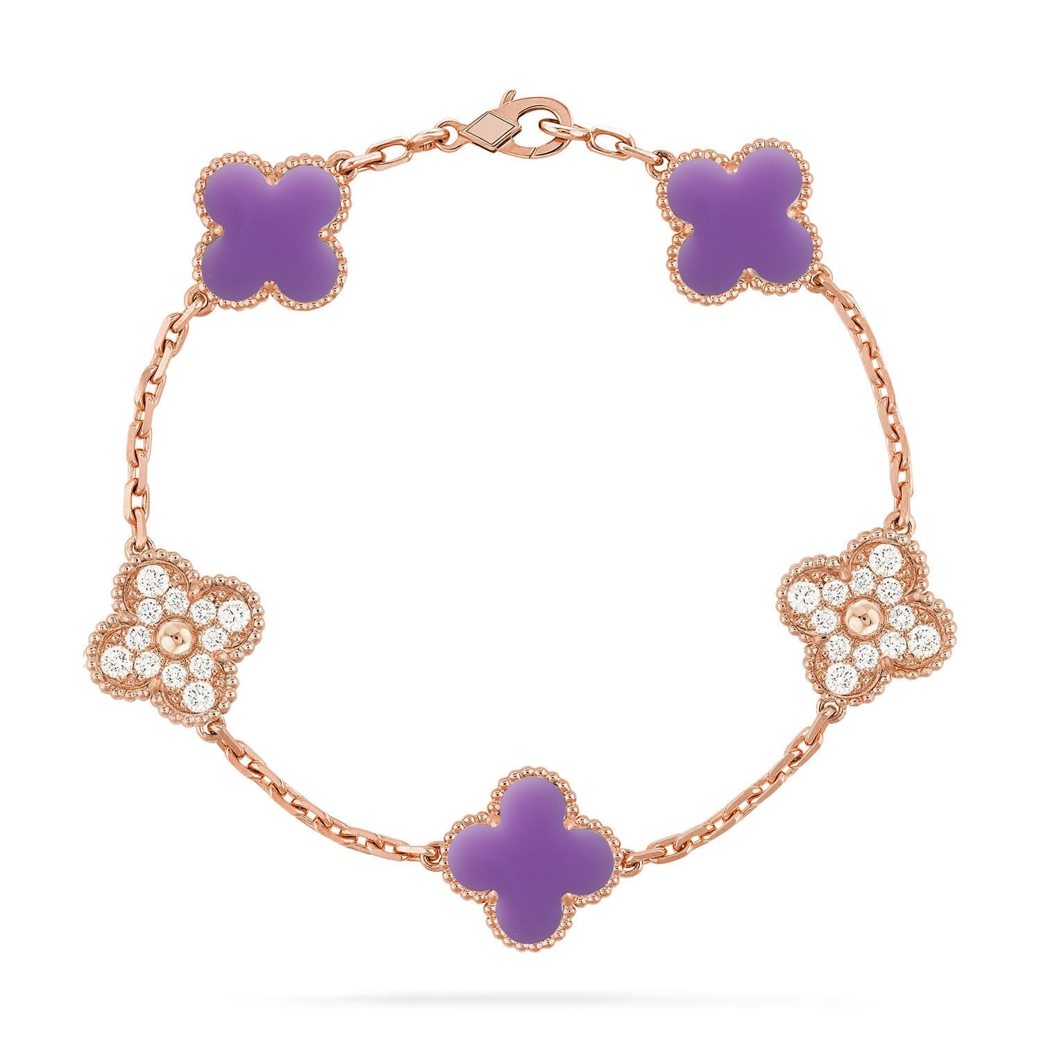 [Lumi jewelry]CLOVER 5 MOTIF LIGHT PURPLE BRACELET COLLECTION
