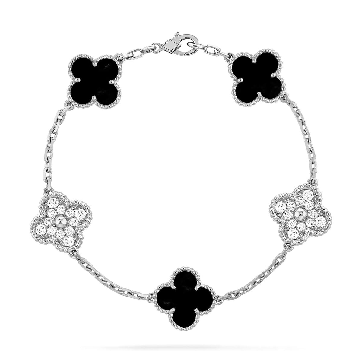 [Lumi jewelry] CLOVER 5 MOTIF ONYXS BRACELET COLLECTION