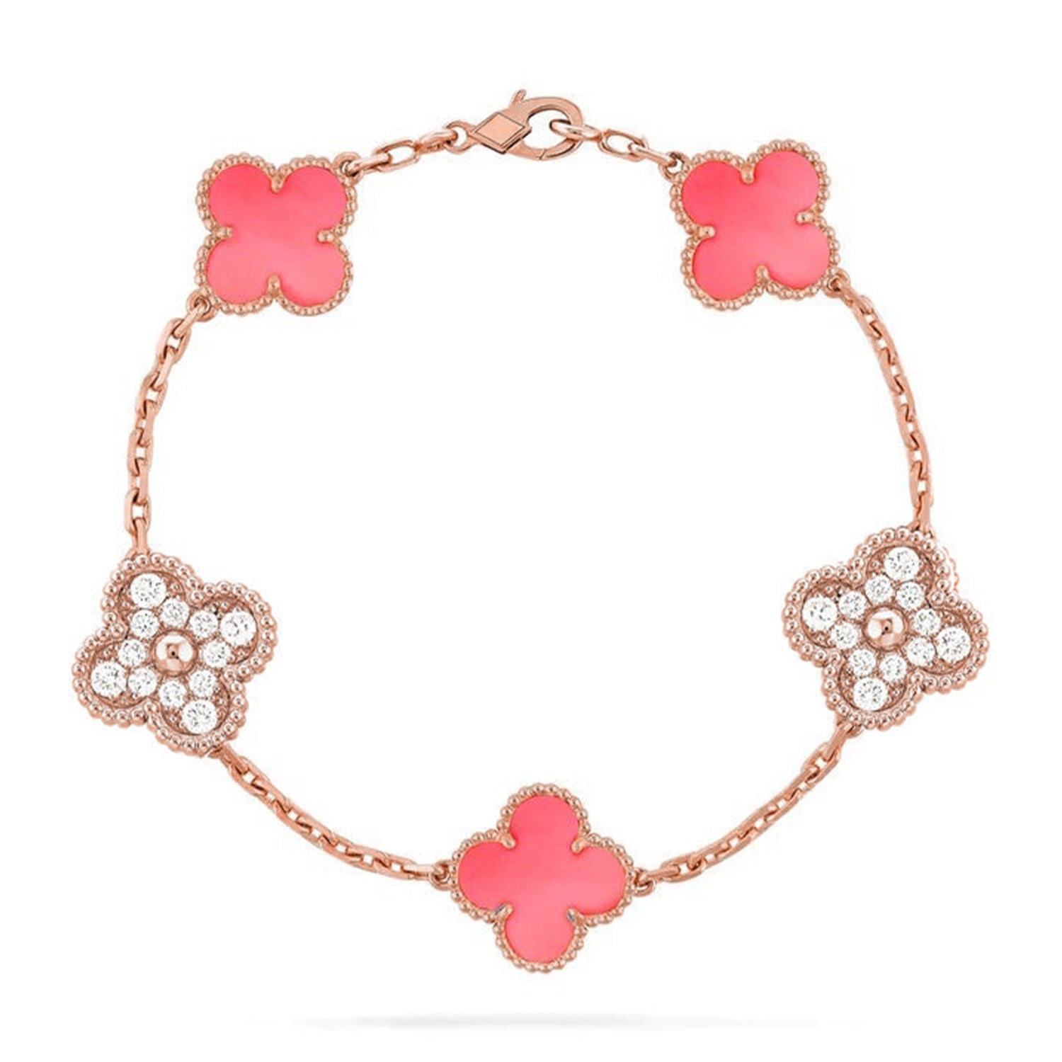 [Lumi jewelry] CLOVER 5 MOTIFS  PINK MOP BRACELET COLLECTION