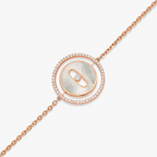 [Imperial Jewelrys]LUCKY MOVE WHITE MOTHER OF PEARL PINK GOLD DIAMOND BRACELET