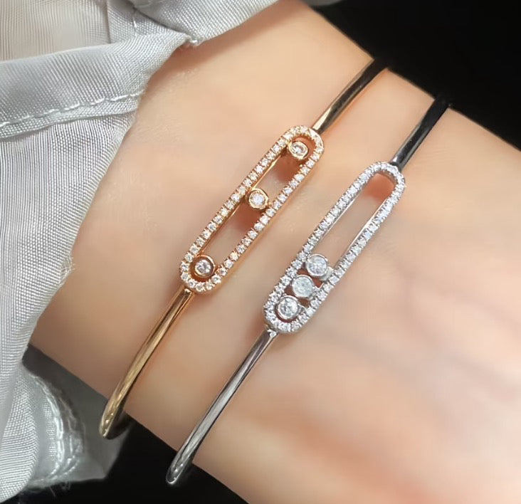 [インペリアル ジュエリー]ムーブ パヴェ ダイヤモンド バングルブレスレット M
