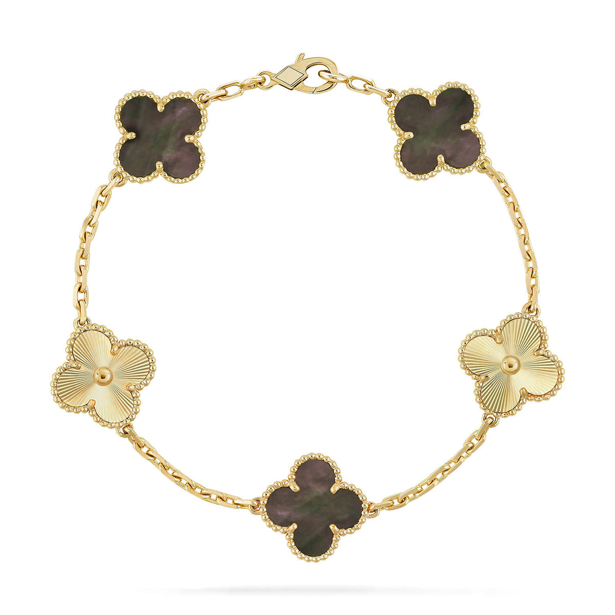 [Lumi jewelry] CLOVER 5 MOTIF GRAY MOP BRACELET COLLECTION