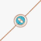 [Imperial Jewelrys]LUCKY MOVE TURQUOISE PINK GOLD DIAMOND BRACELET