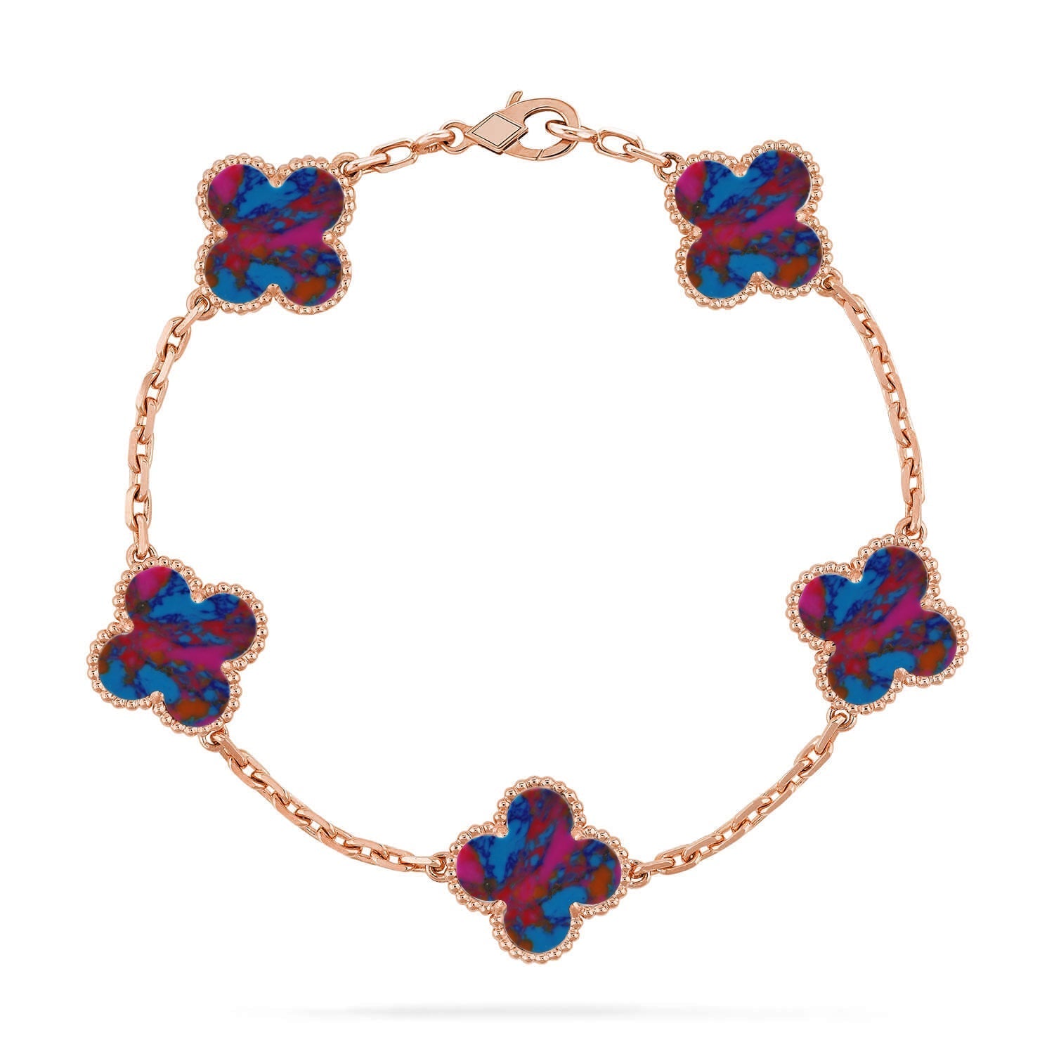 [Lumi]New CLOVER 5 MOTIF COLOR GEMSTONES BRACELET COLLECTION
