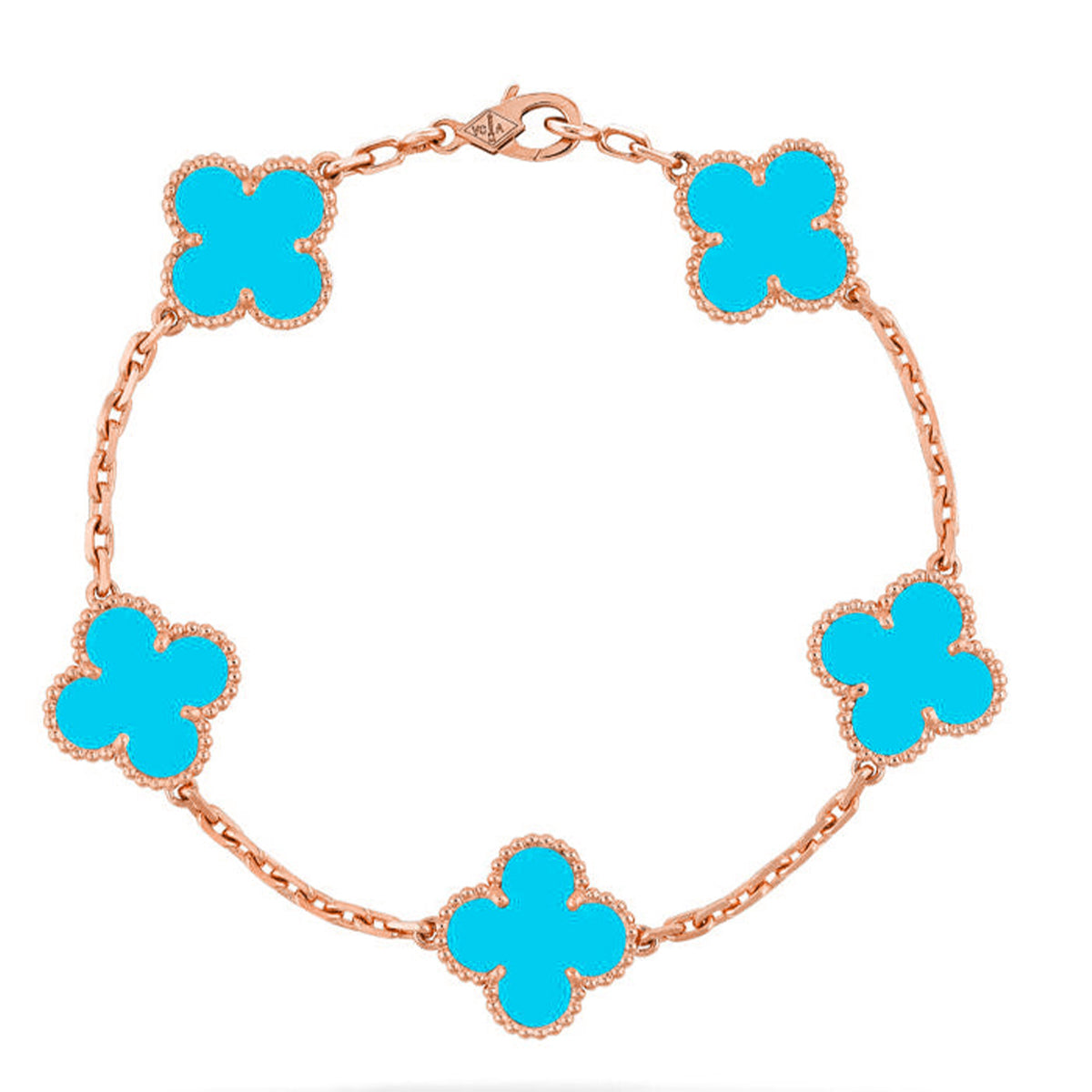[Lumi jewelry] CLOVER 5 MOTIF TURQUOISE BRACELET COLLECTION