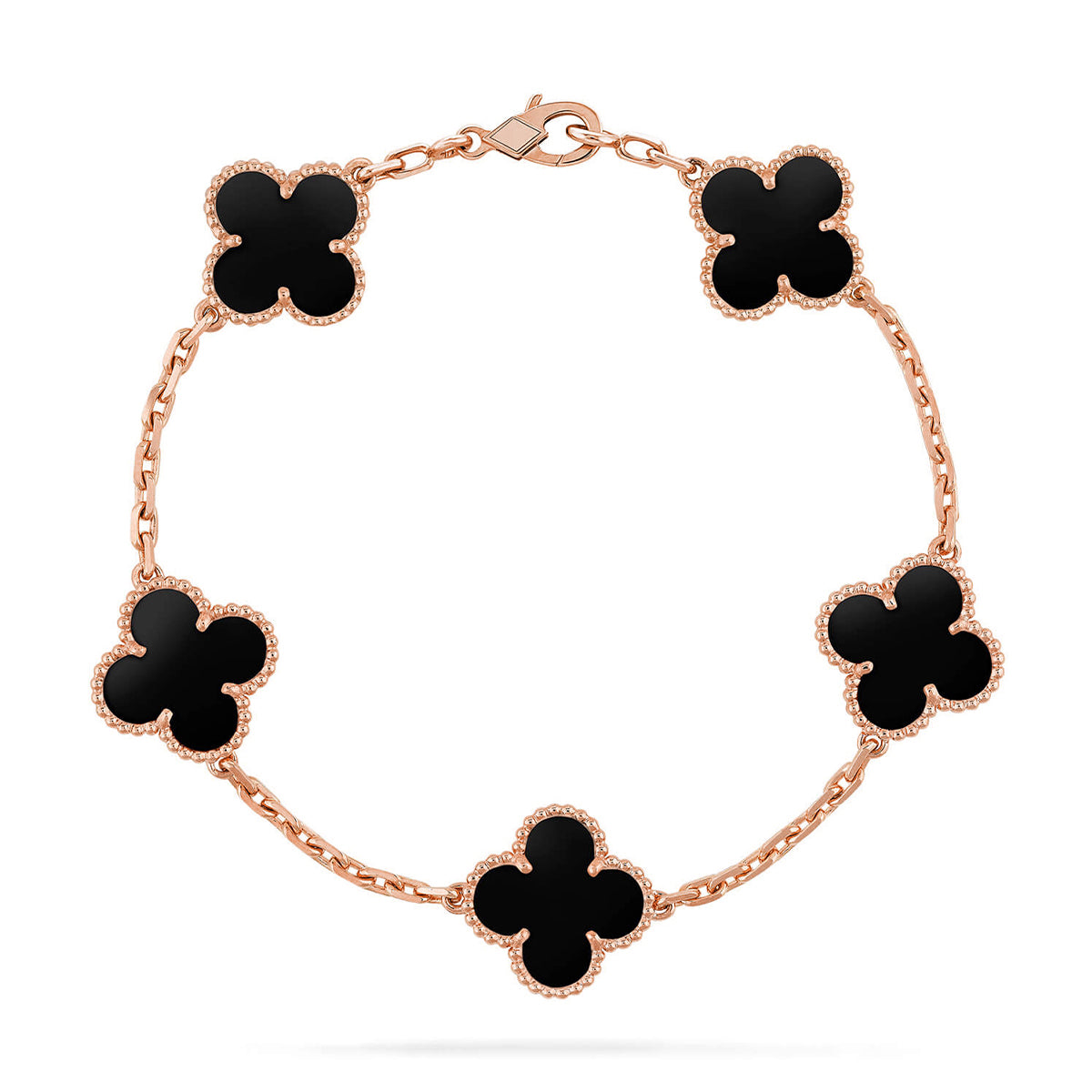 [Lumi jewelry] CLOVER 5 MOTIF ONYXS BRACELET COLLECTION
