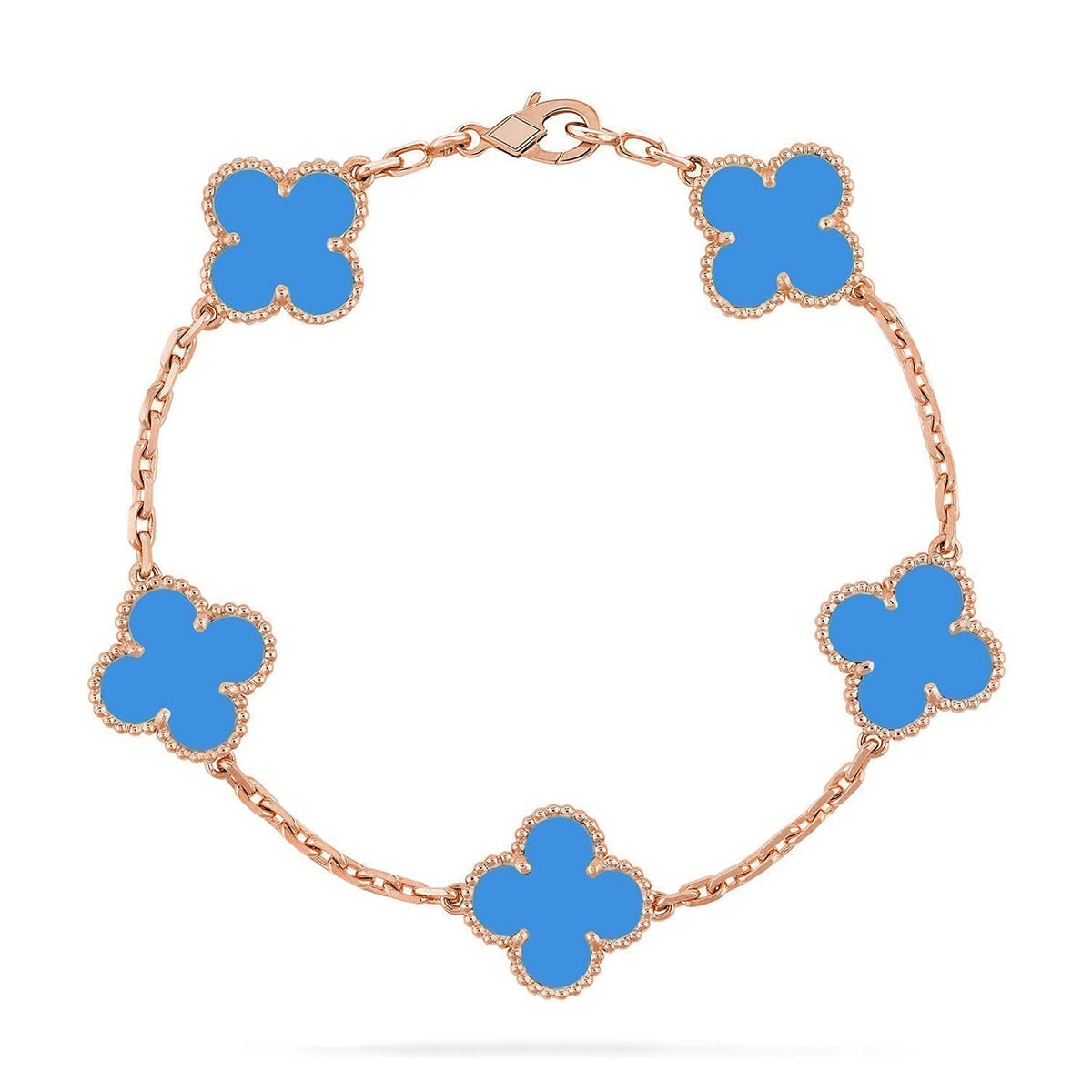 [Lumi]New  CLOVER 5 MOTIF BLUE AGATE BRACELET COLLECTION