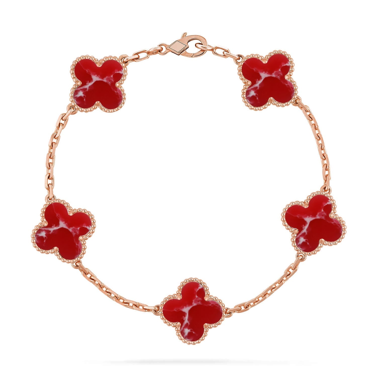 [Lumi]New CLOVER 5 MOTIF RED PATTERN BRACELET COLLECTION