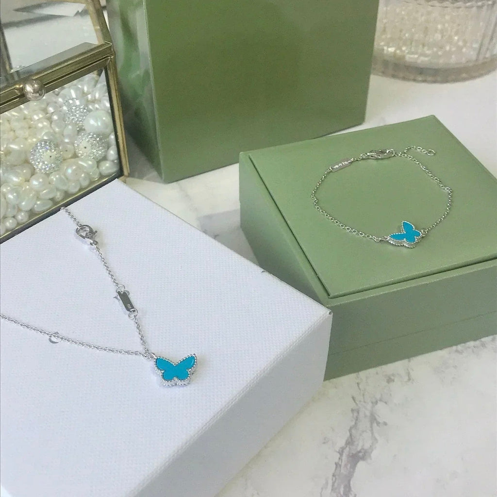 ¡®Lumi¡¯BUTTERFLY TURQUOISE BUTTERFLY BRACELET SILVER